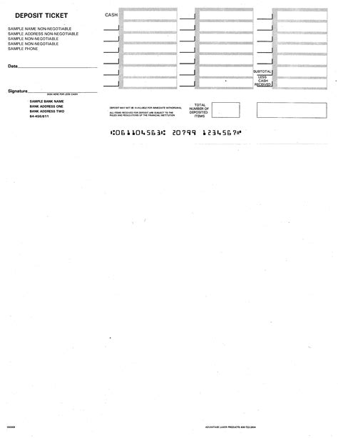 Quickbooks Printable Deposit Slips