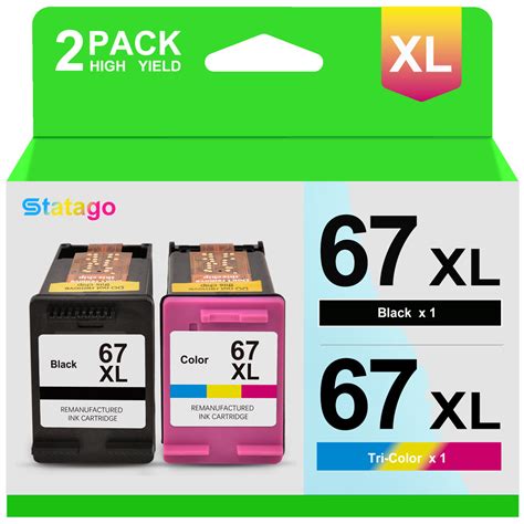 HP 67XL Remanufactured Ink Cartridges for Deskjet, Envy Series Printers ...