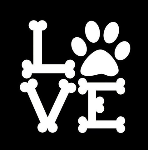 Dog LOVE decal dog paw print & dog bone font by SmooshfaceUnited Dog ...