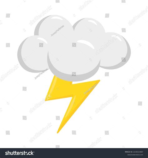 Cloud Lightning Sign Emoji Icon Illustration Stock Vector (Royalty Free ...