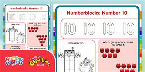 👉 Numberblocks: Number 10 I Am Ten Activity Sheet