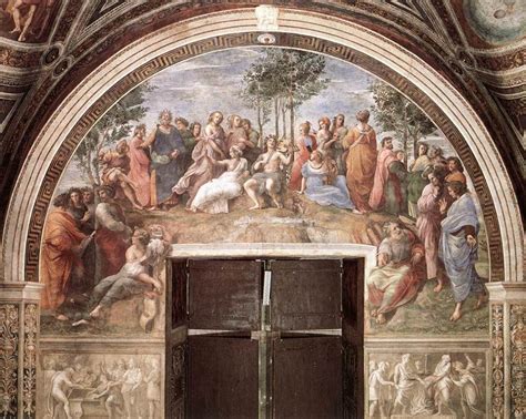 The Parnassus, from the Stanza delle Segnatura, 1510 - 1511 - Raphael ...