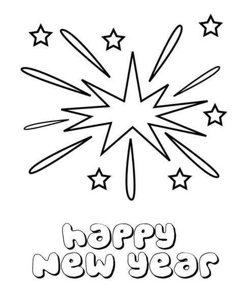 Beautiful Firework on New Years Eve Image For Children Coloring Pages ...