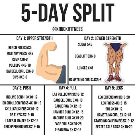 5 Day Workout Split Bodybuilding - WorkoutWalls