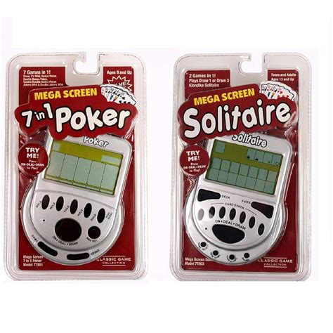 Handheld Games for Adults Gift Pack- Includes Mega Screen Solitaire ...