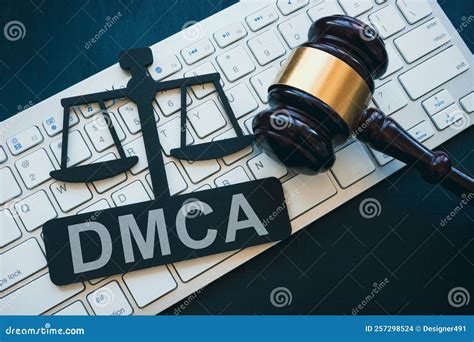 Plate with DMCA Digital Millennium Copyright Act Sign, Gavel and ...