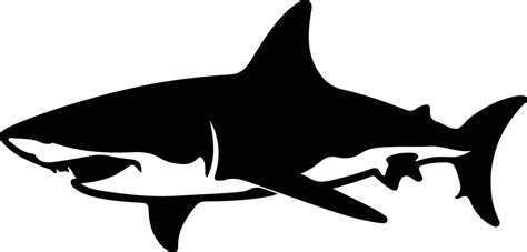 great white shark black silhouette 38101090 Vector Art at Vecteezy