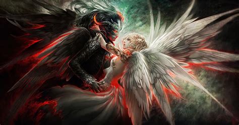 1080P free download | Fantasy, Love, Couple, Wings, Angel, Demon, Good ...