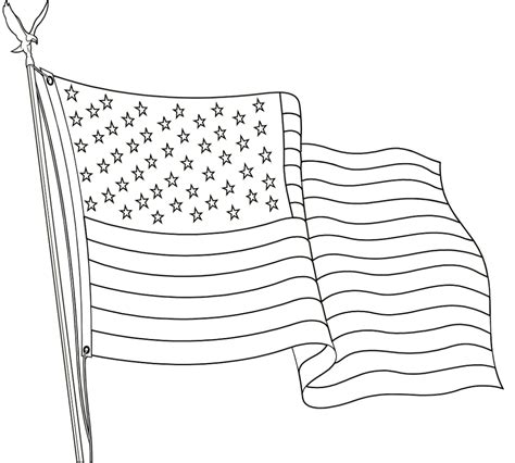 Free Coloring Pages American Flags