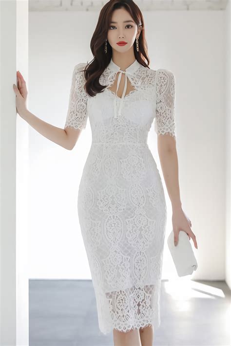 BACKORDER - Kennedy Lace Overlay Dress In White | I.Silhouette