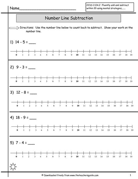 Empty Number Line Worksheets