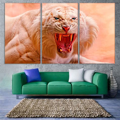 Tiger Wall Art White Tiger Canvas Tiger Canvas Art Tiger Home | Etsy