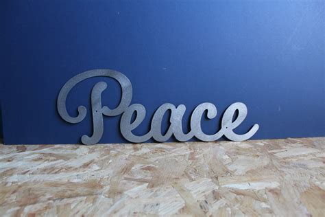 Peace Metal Sign Peace Word Sign Metal Wall Art Steel Wall | Etsy