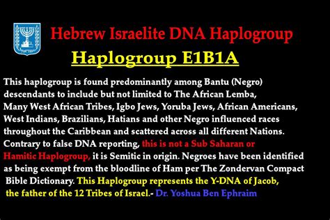 Shalom... - The E1B1A Hebrew Israelite Haplogroup Nation