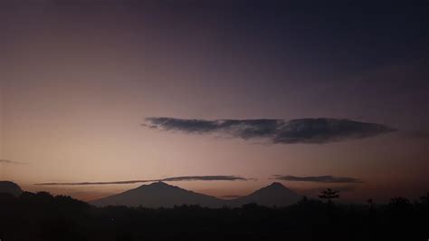 Sunrise with mountain view background, Mount Merapi and Merbabu ...