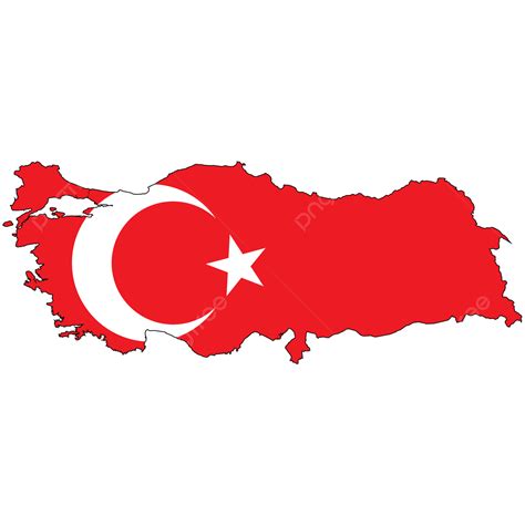 Country Outline With The Flag Of Turkey Designed Silhouette Turkey ...