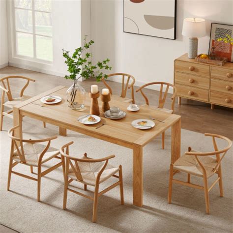 Layton Wooden Natural Dining Table - Bunnings Australia