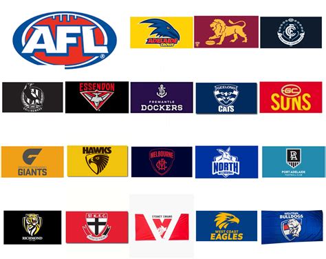 AFL Premium Highest Quality Flag Pole Flags 90cm x 180cm! All Teams ...