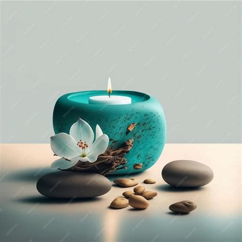 Premium Photo | Zen spa decorations with stones, flowers and candle