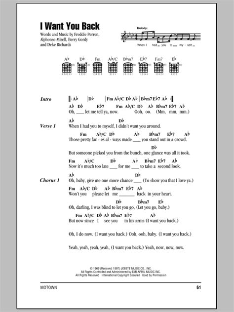 I Want You Back by The Jackson 5 - Guitar Chords/Lyrics - Guitar Instructor