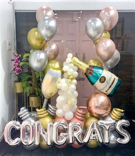 CONGRATS | Balloon centerpieces wedding, Engagement balloons ...