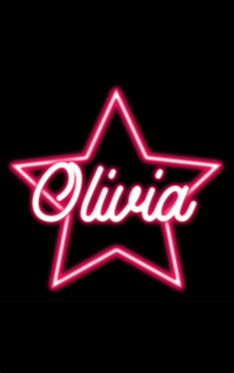 Olivia Name | Decoration Neon Pink Star | Baby Girl | Olivia Signs ...