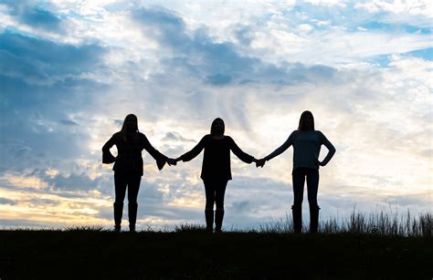 Silhouettes of three best Friends holding hands- tag your besties ...