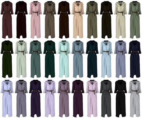 Long sleeve belted maxi dress at LazyEyelids » Sims 4 Updates