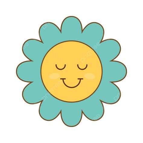 Cute Simple Retro Groovy Flower Cartoon Vector, Groovy, Flower, Cute ...