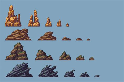 Free Rocks Pixel Art Asset Pack Download - CraftPix.net