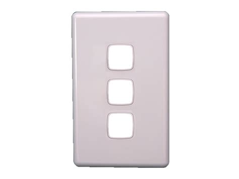 Grid Plate and Cover for 3 Gang Switch - White - Ozlite