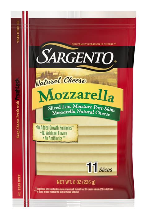 Sargento® Sliced Mozzarella Natural Cheese, 11 Slices - Walmart.com ...