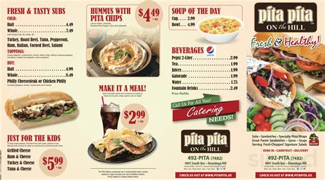 Pita Pita menu in Syracuse, New York, USA