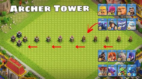 All Level Archer Tower Vs Home Village All Normal Troops Who Can ...