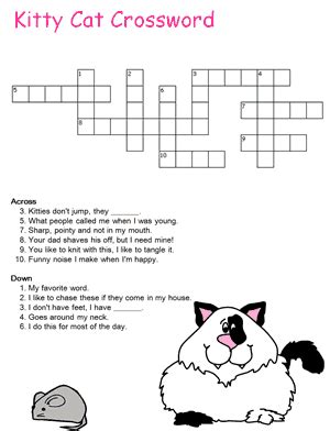 Kitty Cat Crossword Puzzle