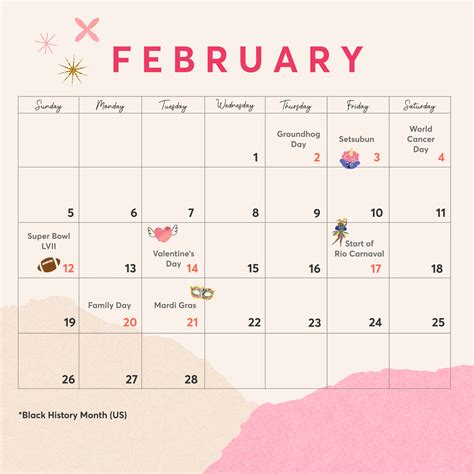 February Holiday Calendar 2023 - PicCollage