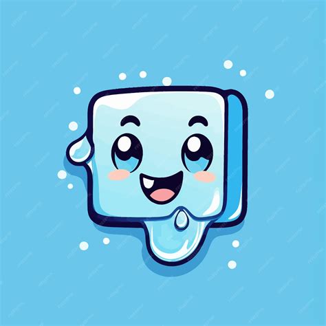 Premium Vector | A cartoon of a ice cube that has a face that says " ice