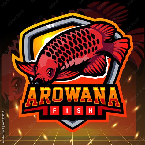 Arowana fish mascot. esport logo design Stock Vector | Adobe Stock