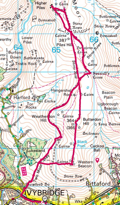 Map – Walk from Ivybridge – Panifex Peregrinations