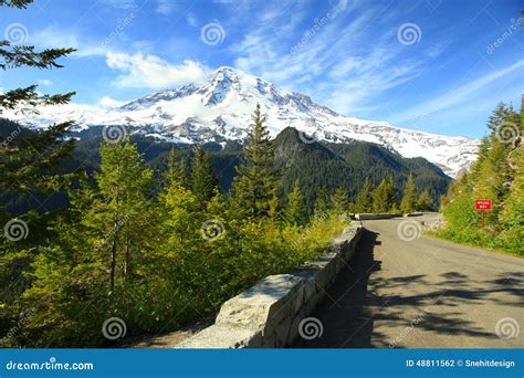 Mount Rainier National Park Stock Photo - Image of trees, drive: 48811562