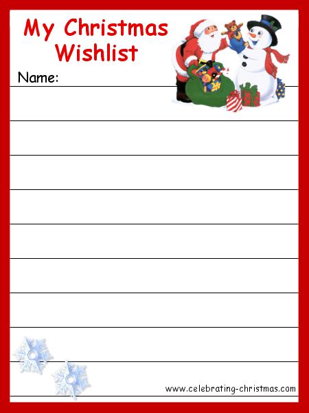 Clipart Christmas Wish List