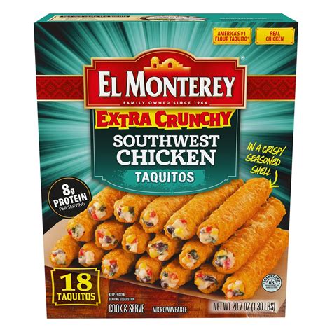 El Monterey Extra Crunchy Southwest Chicken Taquitos - Shop Entrees ...