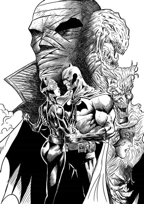 Batman Hush Cover ink by dushans on DeviantArt