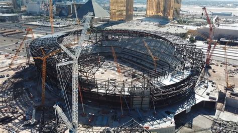 Allegiant Stadium construction progress from above