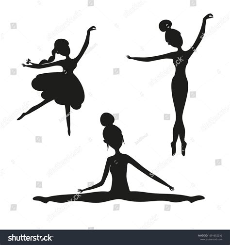 Girls Set Silhouette Pose Dance Beauty Stock Vector (Royalty Free ...