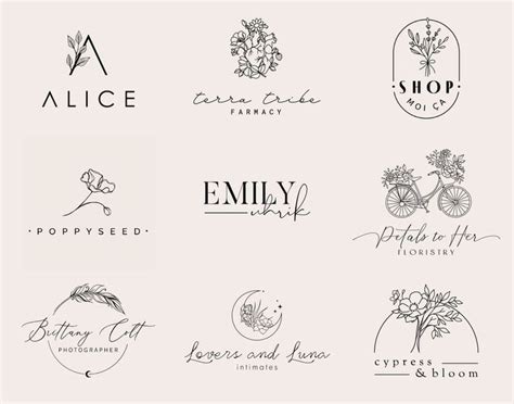 Feminine Logo Design Delicate Logo Floral Logo Luxe Logo - Etsy | Logo ...