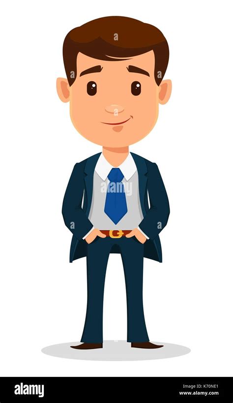 Business man cartoon character in smart clothes, office style. Young ...