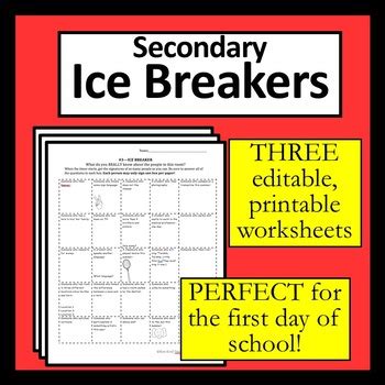 Ice Breaker Activities Back To School Activities Meet Greet Name Tent ...