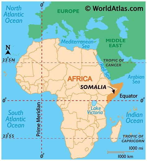 Somalia On A World Map | Cities And Towns Map