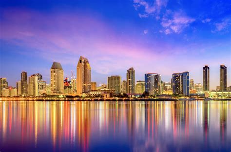 San Diego Skyline at Dusk on Canvas Large Wall Art San Diego | Etsy